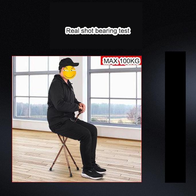 Tongkat Duduk Lipat Jalan Lansia Portabel Kursi Tongkat Lipat Lansia Adjustable Tongkat Dengan Kursi