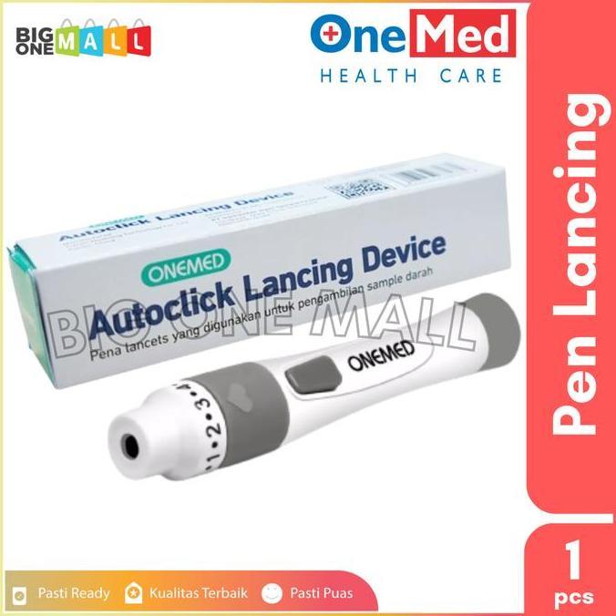 Pen Lancet Onemed Autoclick Lancing Device, Auto Click Jarum Tes Darah