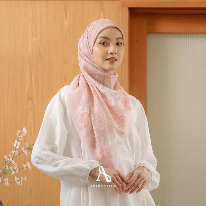 Authentism - Heirloom Series Exclusive Printed Scarf Kerudung Voal Motif Segi Empat Hijab Premium Mu