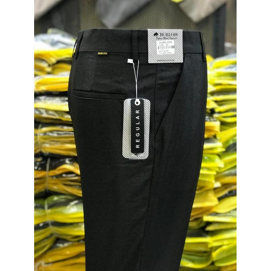 celana bahan kerja formal pria reguler / celana kain pria standart HS