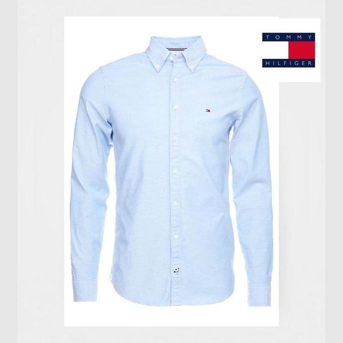 kemeja polos lengan panjang pria tommy's Hilfiger premium HM