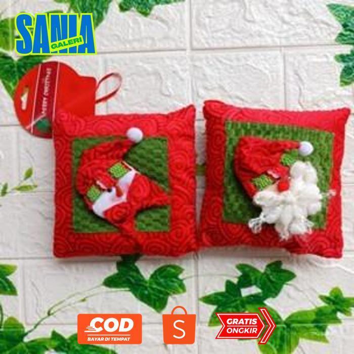 ty-35 Boneka Bantal Natal F16-13719 HiasanNatal DekorasiChristmas Aksesoris Pohon Xmas 15x15cm Viral