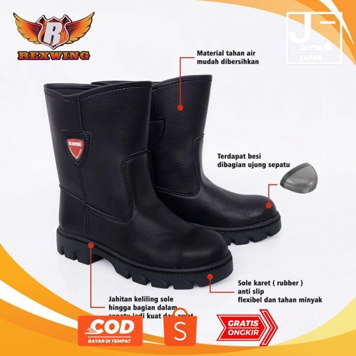 jk-54 Sepatu Safety Rexwing Boots Ujung Besi Sepatu Proyek Industri Shoes Safety Keselamatan kerja P