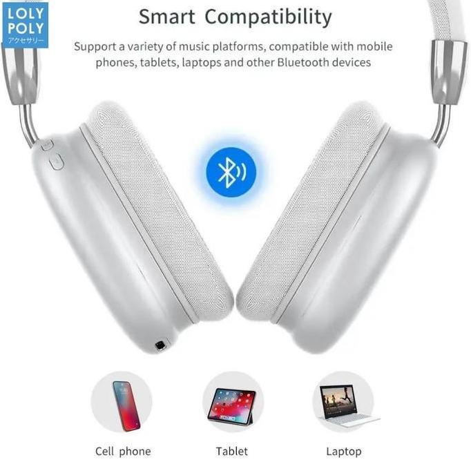 Transvior11 - Lolypoly Wireless Bluetooth Headphone - Bass Stereo Earphones Free Pouch