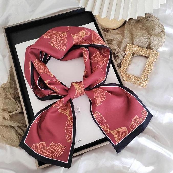 DB129 - Syal Sutra Imitasi Scarf Fashion Style Lokal Ukuran 14 x 145cm mikasa