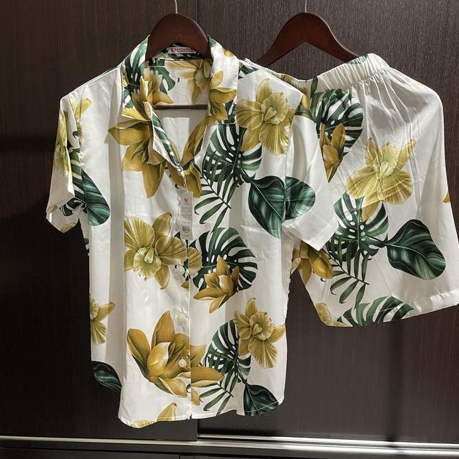 Wacoal Piyama 2 Pieces Set Celana Panjang / Pendek Silk Baju Tidur murah