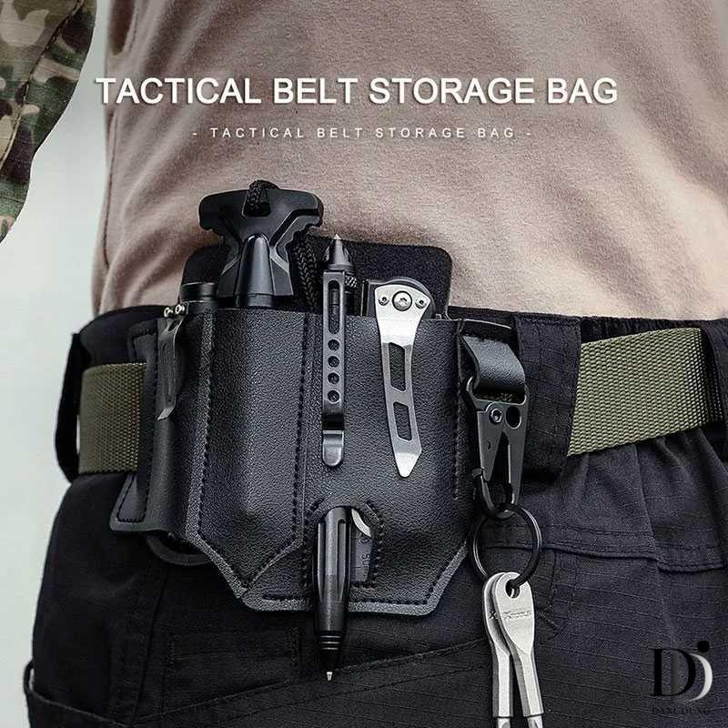 Tas Pinggang Perkakas Mini, Toolkit Holster Multitool Teknisi - Kulit PU Simple & Ringkas PF1