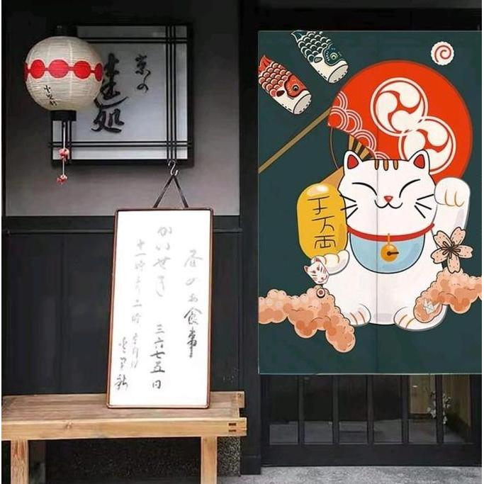 Noren Tirai Pintu Jepang import, Gorden Tirai Jepang, Gorden jendela Kain Katun Curtain