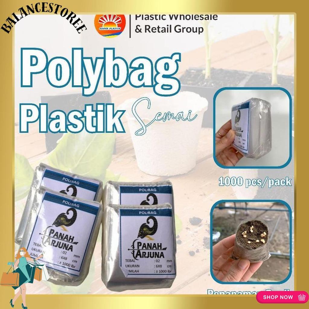 Polybag Semai 6X7 Plastik Semai/Polybag Benih 1Ikat= 1000Pcs Polybag Cabai Sale
