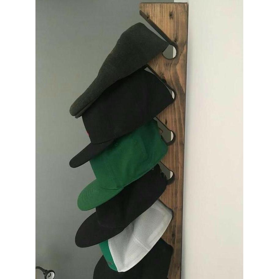 rak topi kayu/hanger/display topi/gantungan topi
