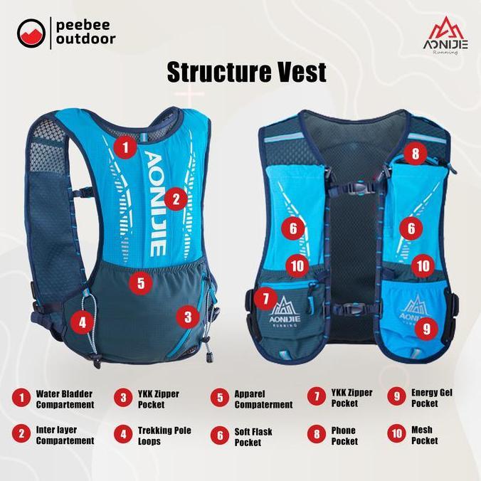 Aonijie C9102S Vest Backpack Water Bladder Trail Run vest