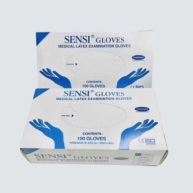 // SENSI GLOVES LATEX SARUNG TANGAN SENSI ISI 100 ''