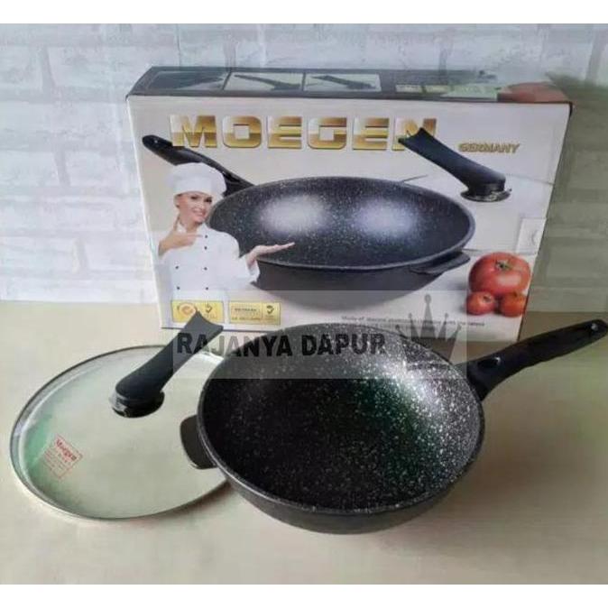 NEW Wok pan moegen germany marble coating 30 cm - wok moegen 30cm - wajan marble moegen - wok pan mo