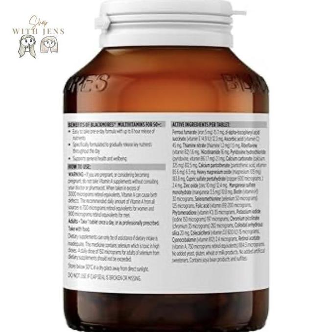 eko_storebookck - Blackmores Multivitamins for 50+ 60/90 Tablets | Suplemen Pria/Wanita 50+ & Keseha