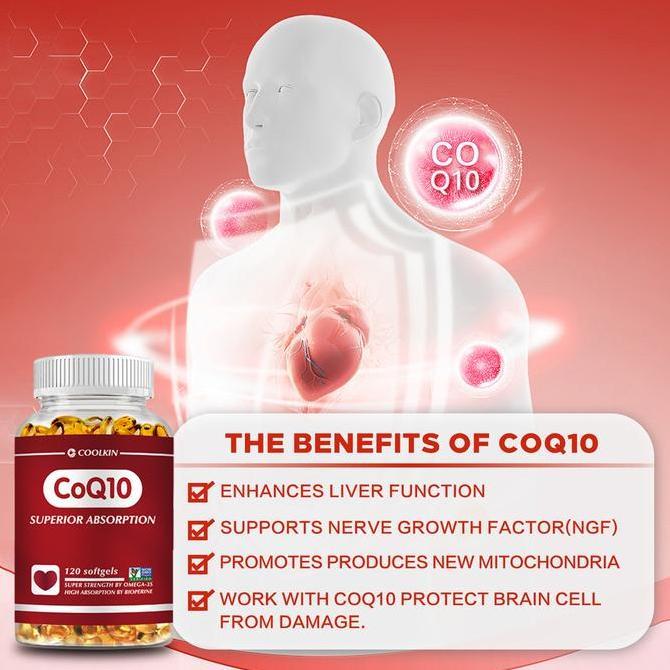 Coolkin-120 Kapsul/Botol-Suplemen Coq10-Non-Gmo-Bahan Alami-Mengandung Coq10, Omega-3, Lesitin Bunga