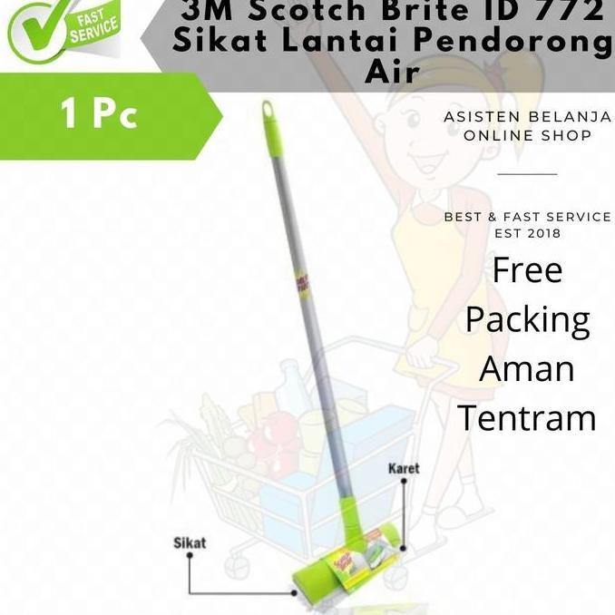 // 3M SCOTCH BRITE ID-772 ID772 SIKAT LANTAI PENDORONG AIR KARET 2IN1 TONGKAT GAGANG PANJANG //