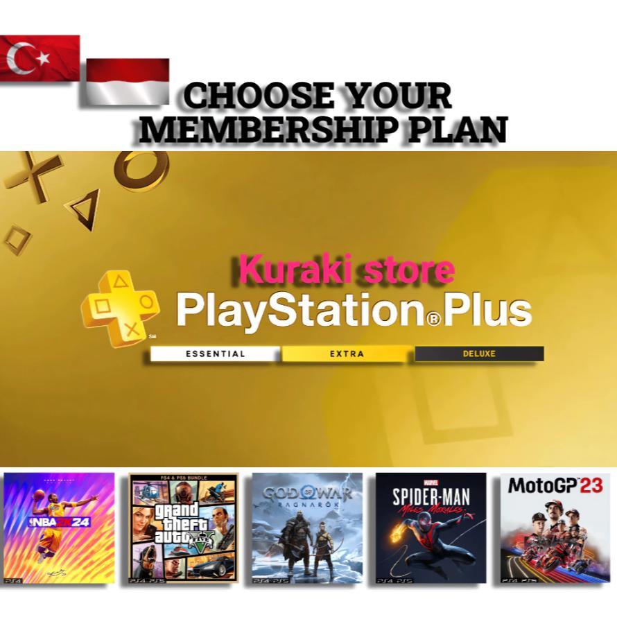 Playstation PS Plus Essential  Extra  Deluxe PS4 PS5 Region Turkey turki & INDO Digital game