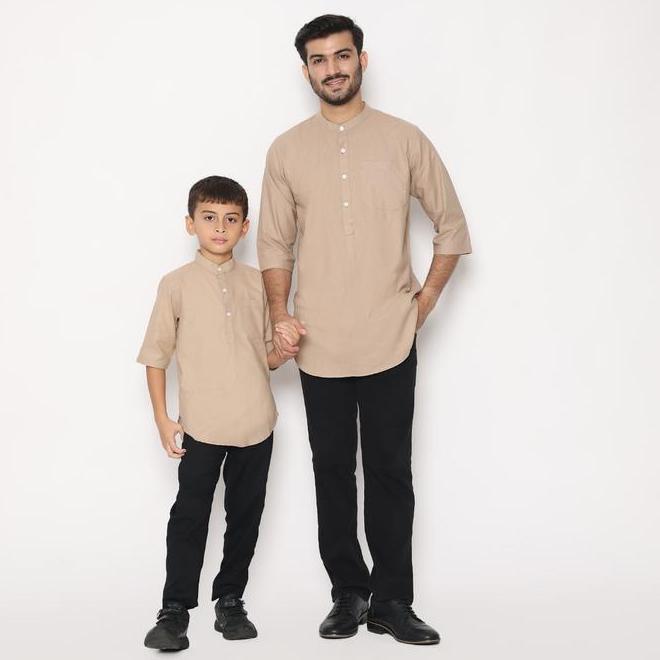 Dancus Kemeja Koko Pakistan Anak / Koko Kurta Anak Warna Khaki Olrm260
