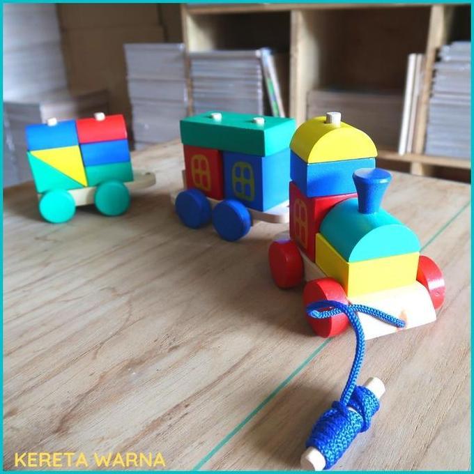 Mainan Kereta Warna (Mainan Kayu)