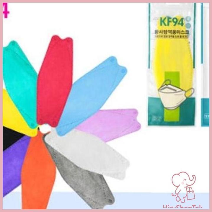 (ORI) MASKER KF94 WARNA PREMIUM KOREA ISI 10 PCS DISPOSABLE MASK 621-70 KECANTIKAN PESTA DEKORASI KO