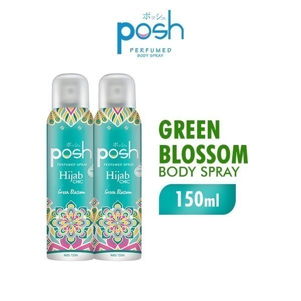 Posh Hijab Spray Cologne Green Blossom Botol 150 ml x2