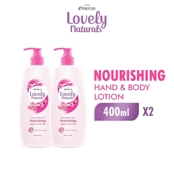 Emeron Lovely Naturals Hand & Body Lotion Nourishing Sakura 400 ml x2