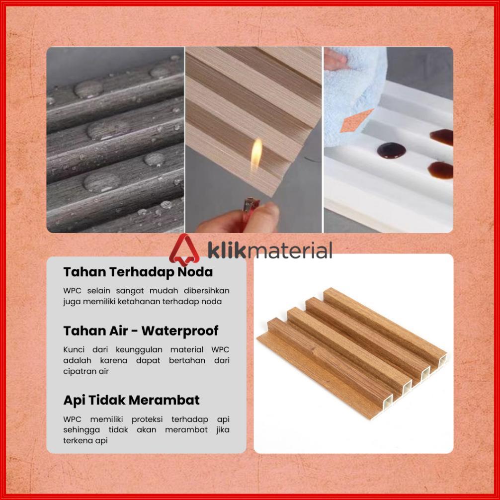 Wpc Wall Panel 4 Meter Wood Panel Dinding Motif Kayu 3D / Fluted Wpc Wall Panel 4 Meter / Wallpanel 
