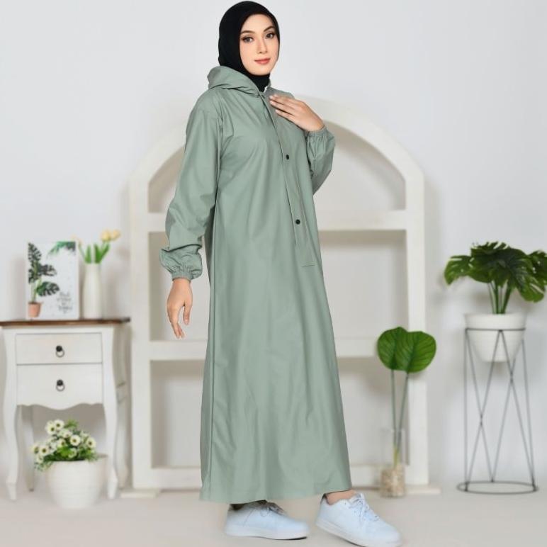 Kasilpedia - Sun Shop Xwin Raincoat Wanita, Jas Hujan Gamis Syar'I Berbahan Pvc Tebal Kuat Lentur An
