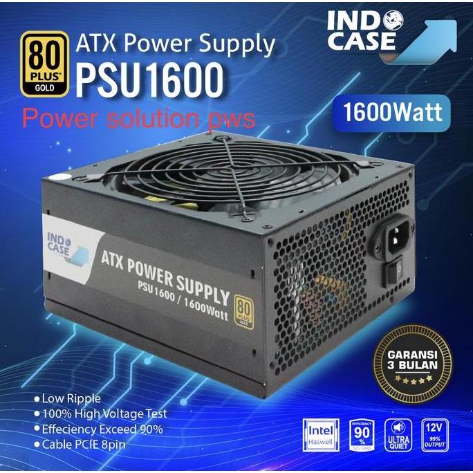 PSU1600 POWER SUPPLY PSU 1600W 80+ GOLD MINER MINING BITCOIN GAMING Paling Murah