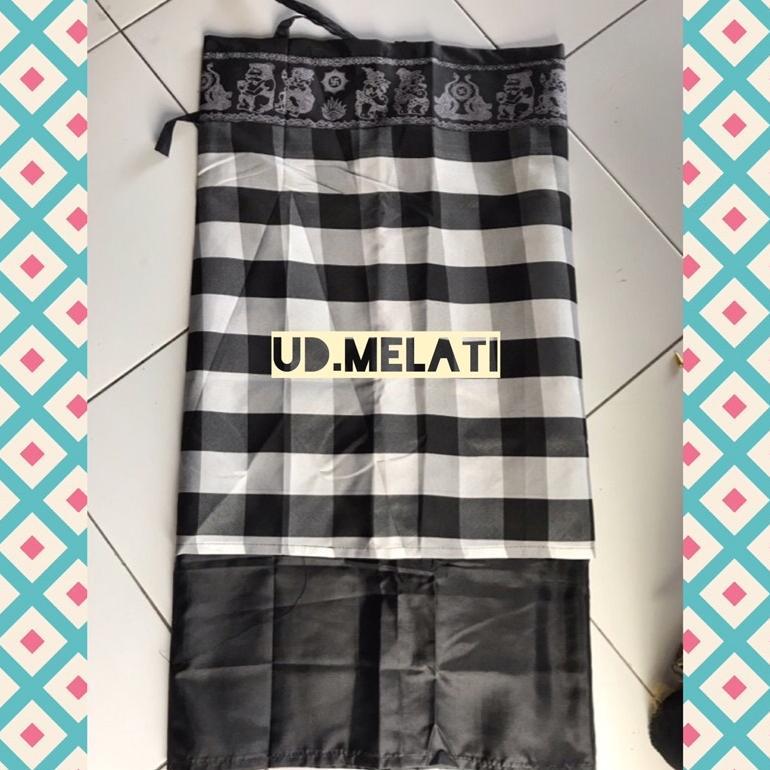 Farzanacollectionmall   - Wastra Pelinggih Bali Putih Kuning Wayang Dan Poleng Kotak Wayang| Kain Sa