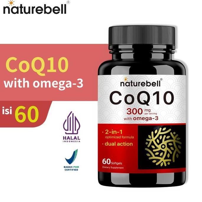 5gagamisany - naturebell coq10 300mg + omega-3 60 softgel - suplemen jantung & metabolisme
