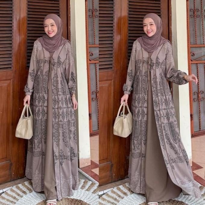 Joley Cloth - Alia Dress Abaya Simple Motif Printing 2025 Gamis Bridesmaid Wanita Sarimbit Seragam K