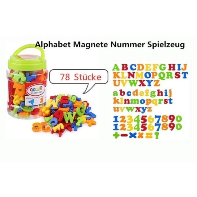 Asd-86 Toples Magnet 78 Magnet Huruf Dan Angka Mainan Edukasi Anak Magnet Letter And Number Belajar 