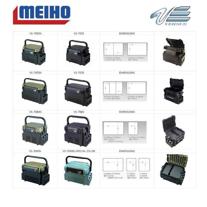 Meiho Versus Run Gun System VS 7055 7055N 7070 7070N 7080 7080N 7090N Tackle Box Kotak Pancing CO
