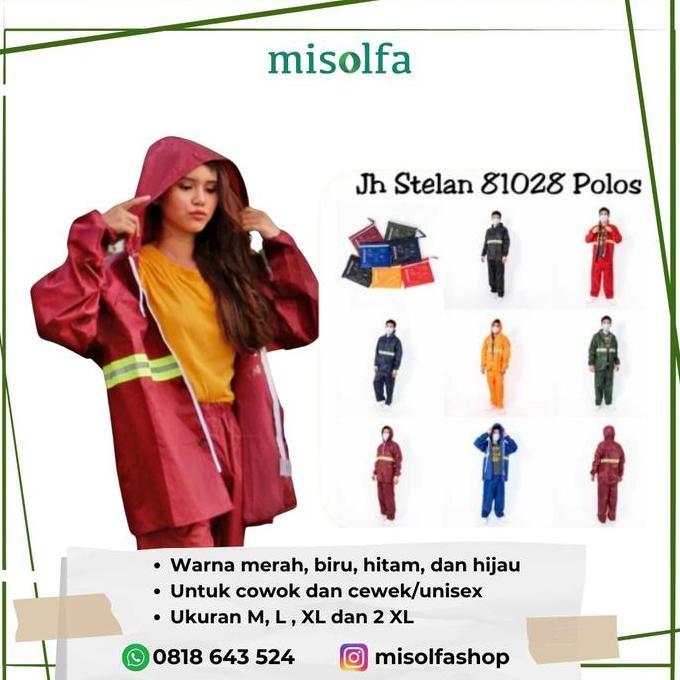 Jas hujan stelan jaket celana cowok cewek kuat/ besar/jumbo anti air