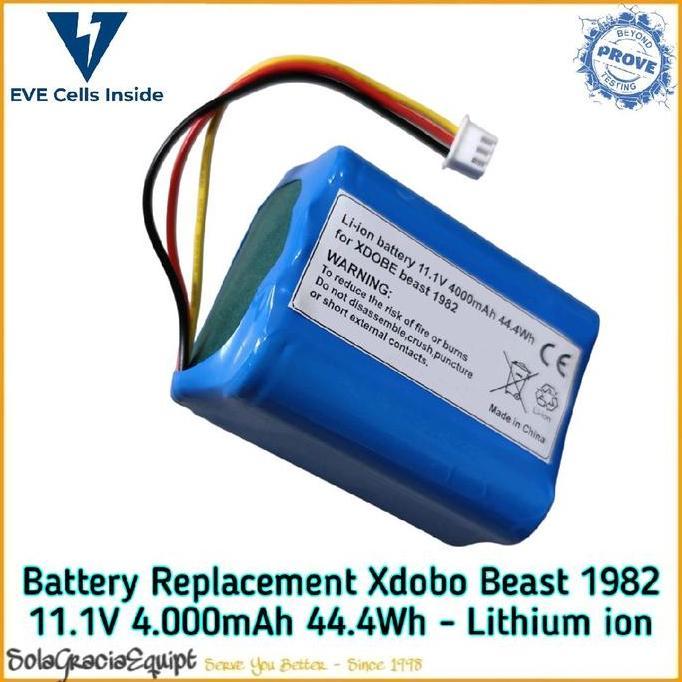 Batre / Baterai / Battery Replacement Xdobo Beast 1982 Bluetooth Speaker - 11.1V 4.000mAh 44.4Wh