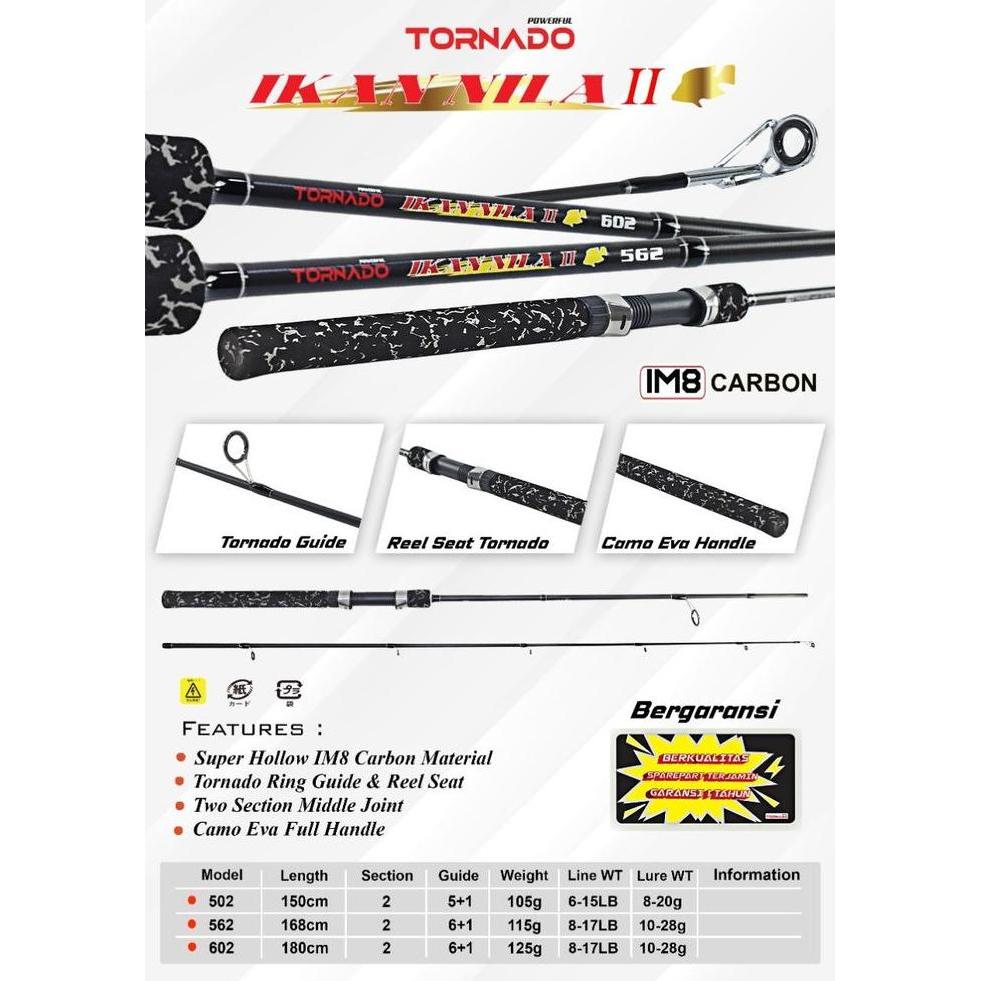 Joran Carbon TORNADO ikan nila 165cm
