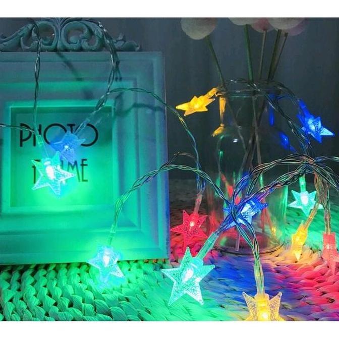 Ready  Lampu Natal Bintang 10 Meter Rainbow / Lampu Hias / Lampu Led Dekor
