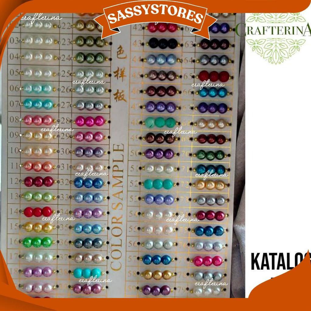 Mutiara Sintetis Berat 8Mm Varian 1 / Mutiara Berat / Mutsin / Mutiara Tasbih Berat C Ori