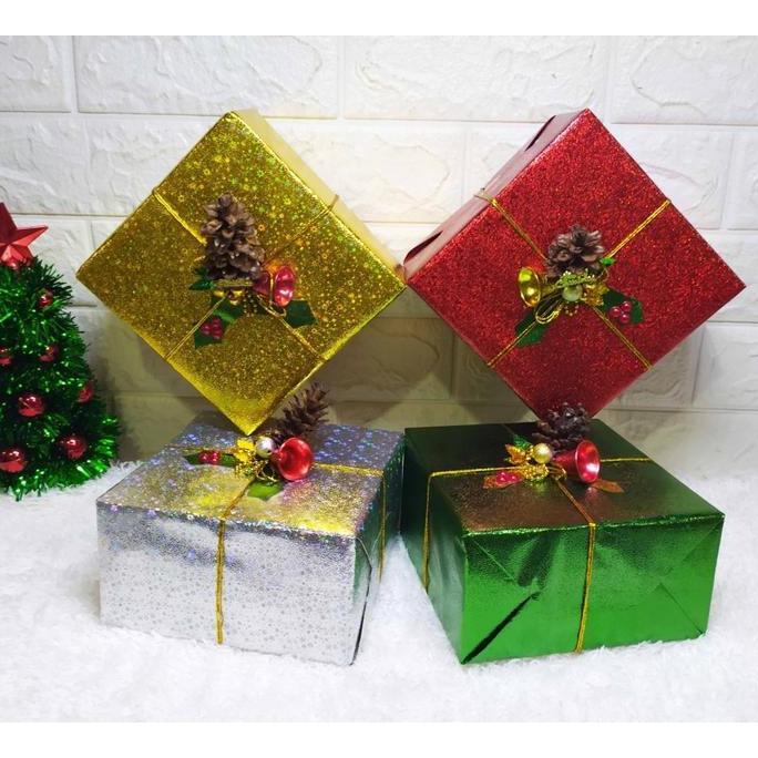 Ready  Miniatur Kado Natal BESAR - Kotak Kado Hiasan Pohon Natal