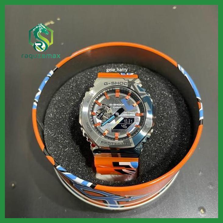 (ORIGINAL) CASIO GSHOCK GM 2100SS-1ADR / GM2100SS-1 STAINLESS STEEL METAL CASE JAM TANGAN PRIA WANIT