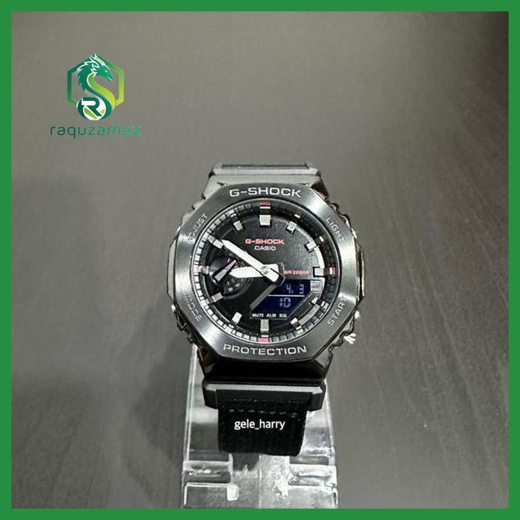 (ORIGINAL) CASIO GSHOCK GM 2100CB-1ADR / GM 2100CB-1 STEEL BEZEL ZULU STRAP JAM TANGAN PRIA WANITA K