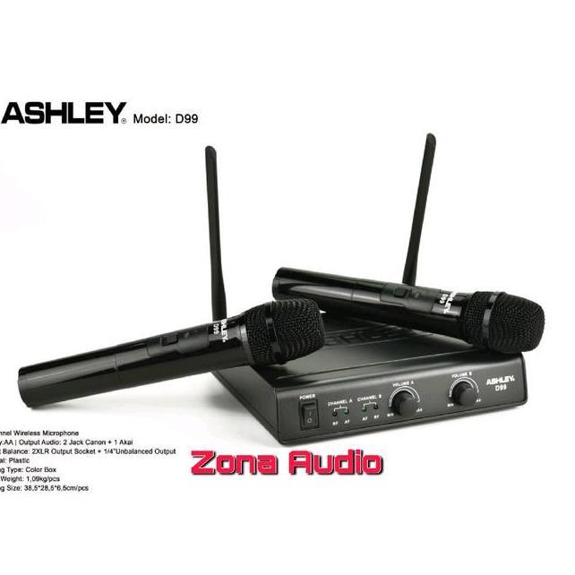 Mic Wireless Ashley D99 Dual Mic Vokal