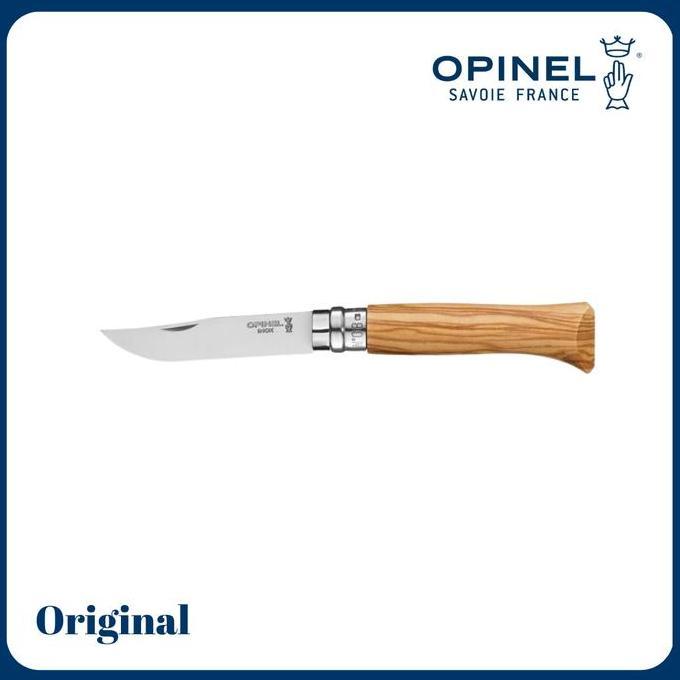 Opinel N08 Olive Wood - Stainless Folding Knife
