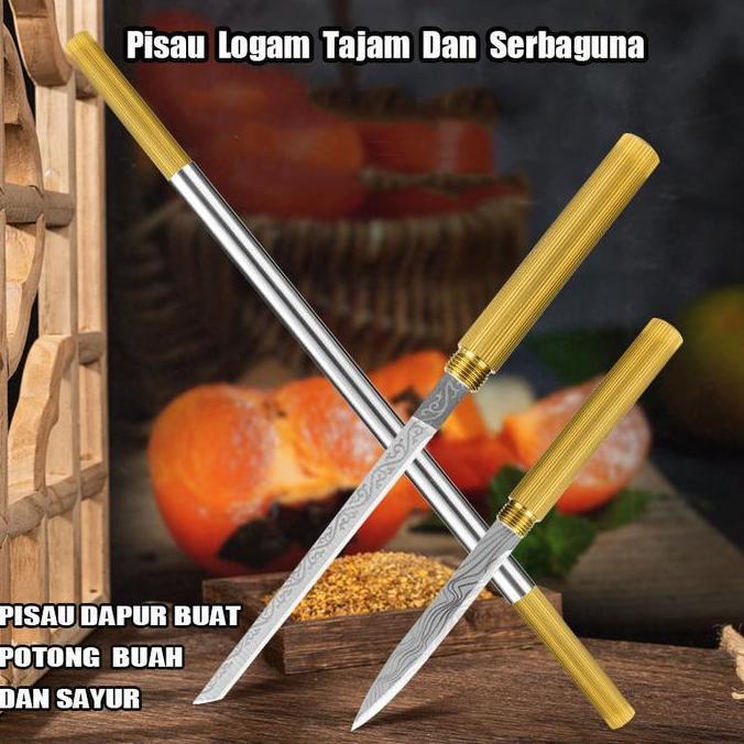 Pisau Dapur Motif Tongkat Baja Tahan Karat Super Tajam Stainless Dafe - Portable Fruit Knife - Kitch