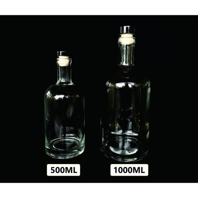 BOTOL KACA 100% botol baru plus Tutup / Botol Liquor 500ml dan 1000ml