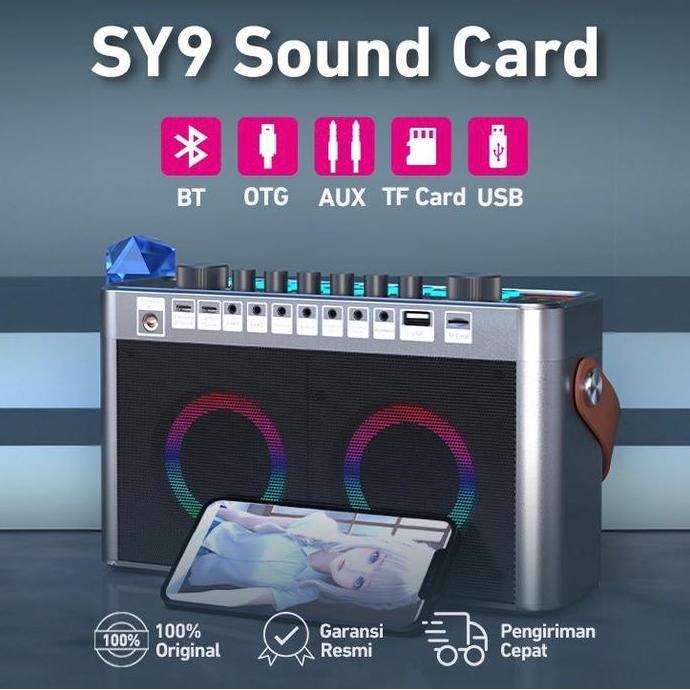 SOUNDCARD KARAOKE SY9 SOUNDCARD KARAOKE EXTRA 2 MIC WIRELESS EXTRA FULL BASS ORIGINAL DAN TERPERCAYA