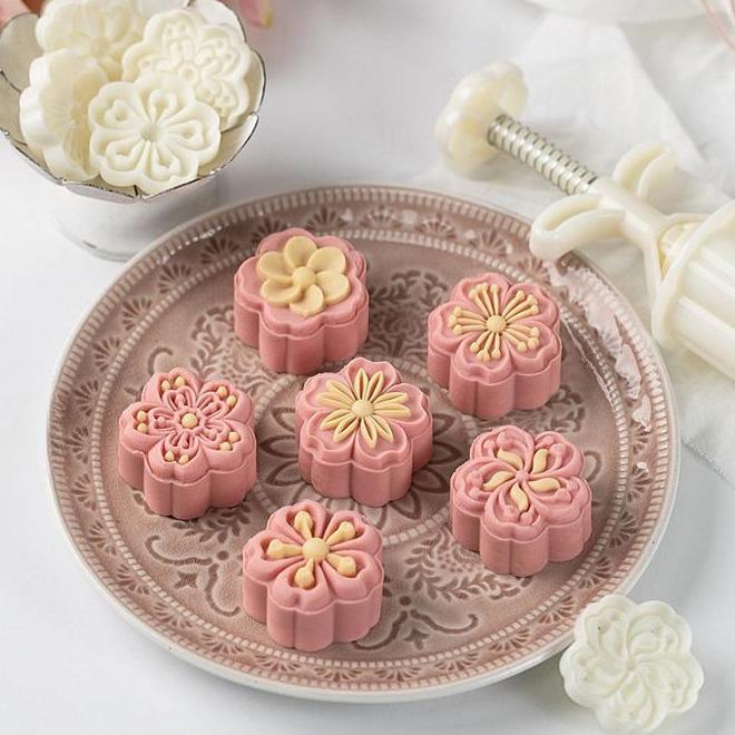 3 In 1 Cetakan Kue Bulan Kue Cetakan Kue Bulan Berbentuk Bunga Bunga Matahari Cetakan Kue Bulan Kue 