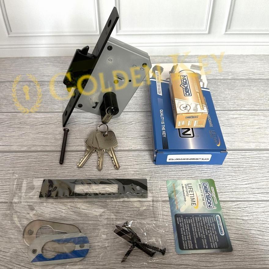 Paket Set Bodi Body Kunci Pintu Kayu Geser Sliding Dekkson Dekson 84100 N 84100N Hitam Black