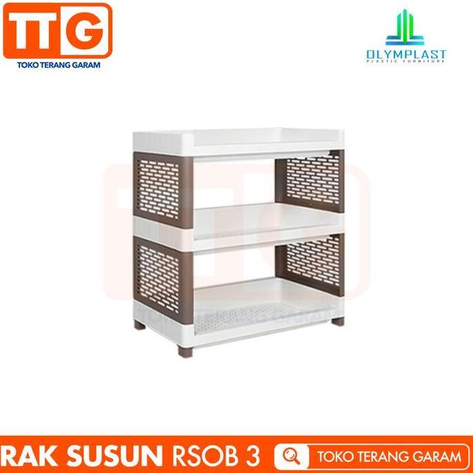 NEW - OLYMPLAST Rak Plastik Serbaguna Besar Dapur Toilet 3 Susun RSOB 3